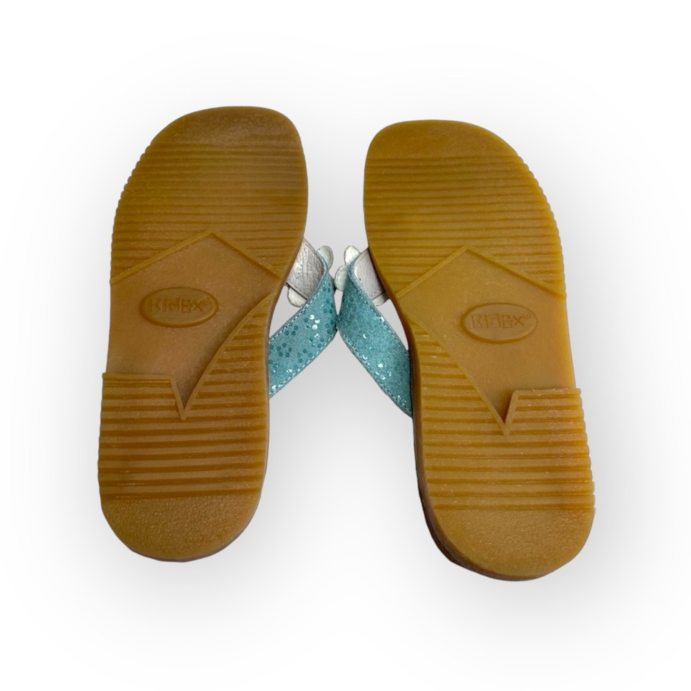 new Kid Express ❉ Martinique Leather Flip Flop Thong Sandal ❉ Turquoise ❉ 12 ❉ - Picture 13 of 16